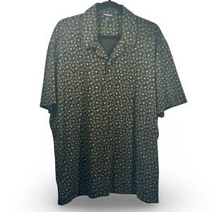 Express Spread Collar Polo Shirt Men's Size XXL Abstract Preppy Luxe Earthy